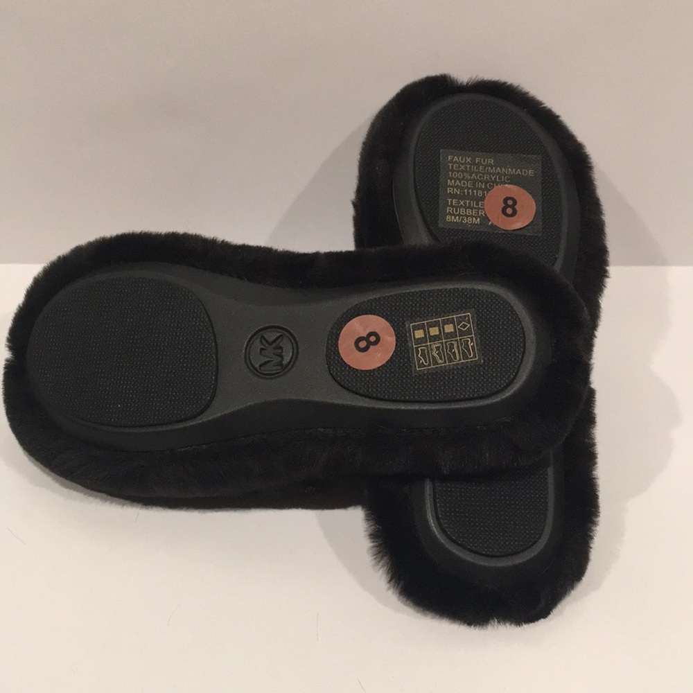 Michael Kors Black Faux Fur Slippers - Picture 4 of 6